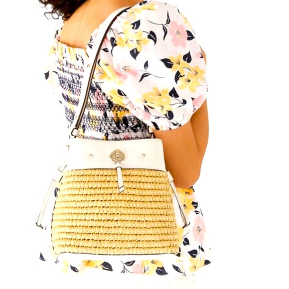 NWOT Kate Spade Straw White Leather Purse - Picture 5 of 15